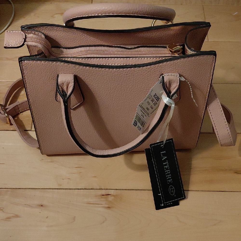 La Terre Blush Pink Satchel with Top Handles NWT